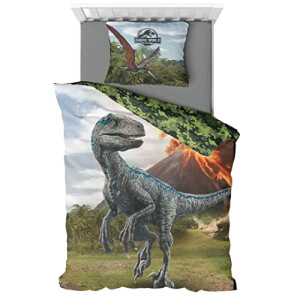 Housse de couette Dinosaure beige 140x200 cm