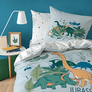 Housse de couette Dinosaure gris 140x200 cm