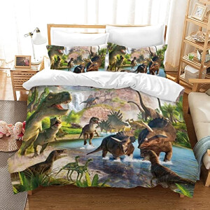 Housse de couette Dinosaure vert 135x200 cm 200x200 cm 220x240 cm