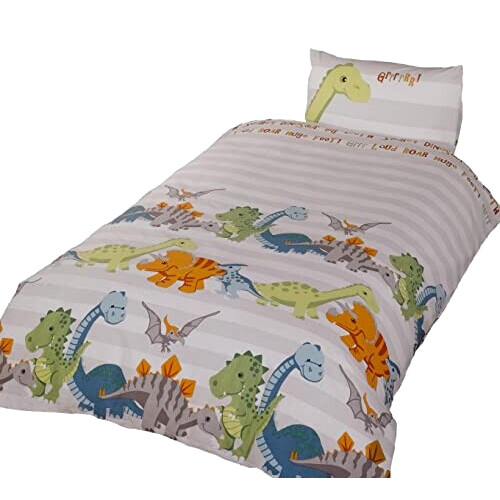 Housse de couette Dinosaure naturel 135x200 cm