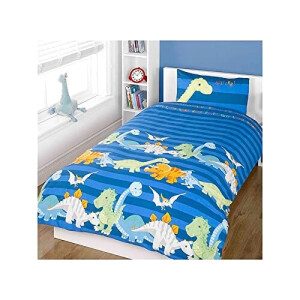 Housse de couette Dinosaure bleu 120x150 cm