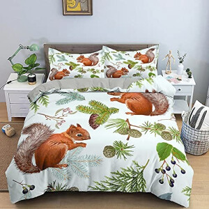Housse de couette Écureuil pomme de pin 220x240 cm
