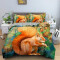 Housse de couette Écureuil sommeil profond bleu 200x200 cm - miniature