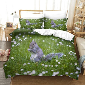 Housse de couette Écureuil gris 200x200 cm