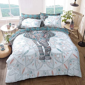 Housse de couette Éléphant bleu sarcelle 135x200 cm