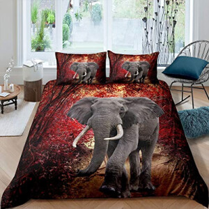 Housse de couette Éléphant multicolore 130x200 cm 200x200 cm 220x240 cm