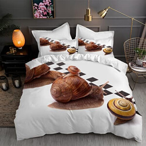 Housse de couette Escargot blanc 90x190 cm