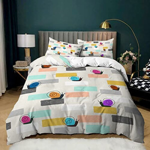 Housse de couette Escargot carré couleuré 220x240 cm