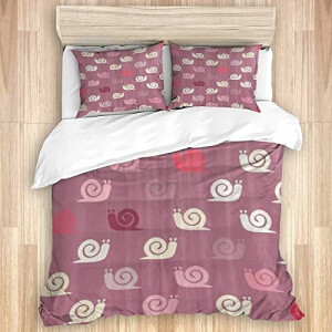 Housse de couette Escargot motif bordeaux 140x200 cm