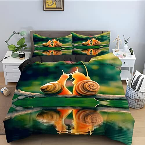 Housse de couette Escargot vert 90x190 cm