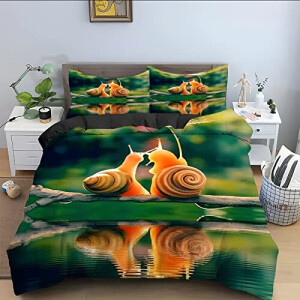 Housse de couette Escargot vert 90x190 cm