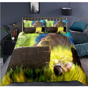 Housse de couette Escargot vert 90x190 cm 140x200 cm 200x200 cm 220x240 cm 240x260 cm