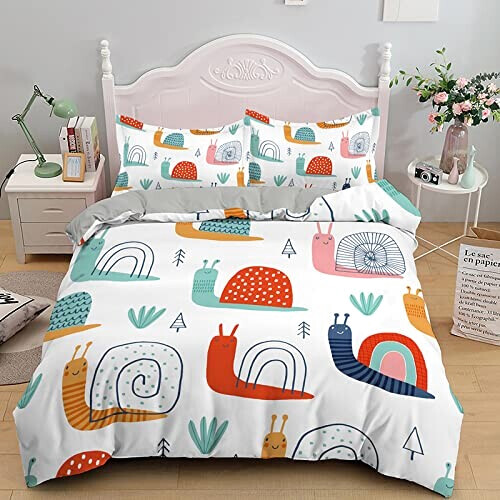 Housse de couette Escargot blanc
