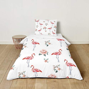 Housse de couette Flamant rose rose rose 140x200 cm
