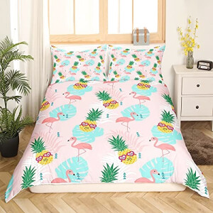 Housse de couette Flamant rose multicolore 140x200 cm 200x200 cm 220x240 cm 240x260 cm