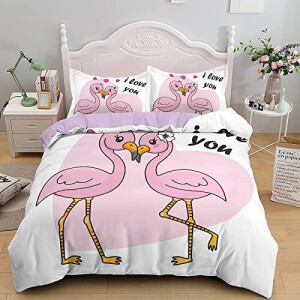 Housse de couette Flamant rose 135x200 cm