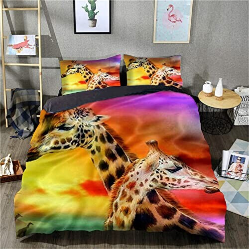 Housse de couette Girafe sjt 135x200 cm 200x200 cm 220x230 cm