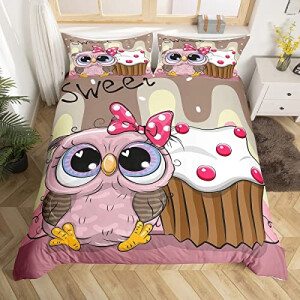 Housse de couette Hibou multicolore 140x200 cm 200x200 cm 220x240 cm 240x260 cm