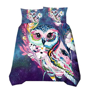 Housse de couette Hibou 140x200 cm 200x200 cm 220x240 cm