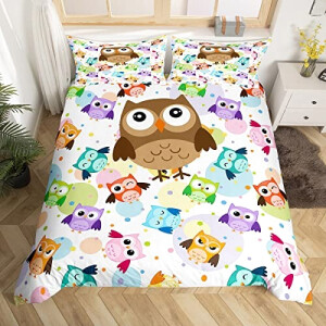 Housse de couette Hibou multicolore 140x200 cm 200x200 cm 220x240 cm 240x260 cm