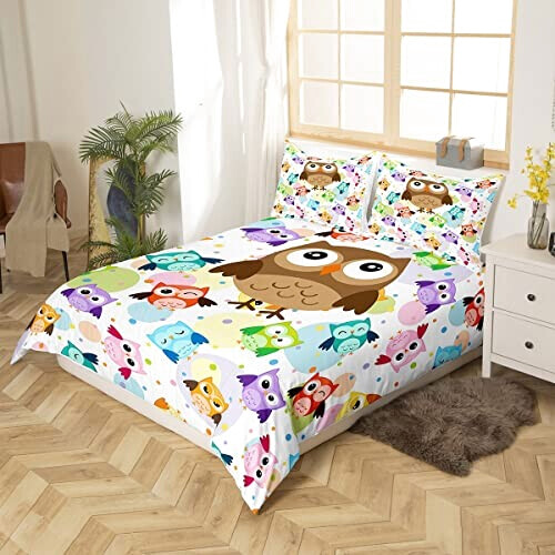 Housse de couette Hibou multicolore 140x200 cm 200x200 cm 220x240 cm 240x260 cm variant 0 