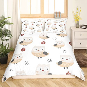 Housse de couette Hibou multicolore 140x200 cm 200x200 cm 220x240 cm 240x260 cm