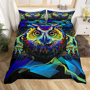 Housse de couette Hibou bleu 220x240 cm