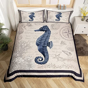 Housse de couette Hippocampe multicolore 140x200 cm 200x200 cm 220x240 cm