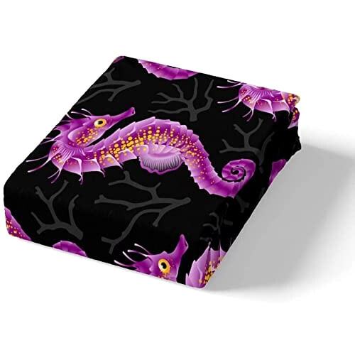 Housse de couette Hippocampe de l'océan noir 220x240 cm variant 1 