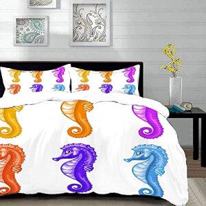 Housse de couette Hippocampe enfant 140x200 cm