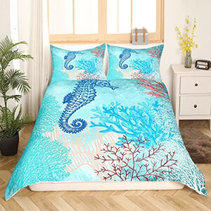 Housse de couette Hippocampe multicolore 140x200 cm 200x200 cm 220x240 cm