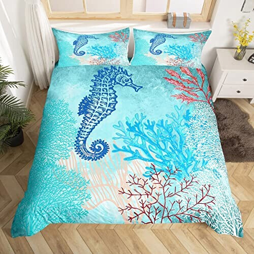 Housse de couette Hippocampe multicolore 140x200 cm 200x200 cm 220x240 cm variant 1 