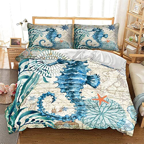 Housse de couette Hippocampe 140x200 cm 200x200 cm 220x240 cm variant 1 