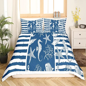 Housse de couette Hippocampe multicolore 140x200 cm 200x200 cm 220x240 cm