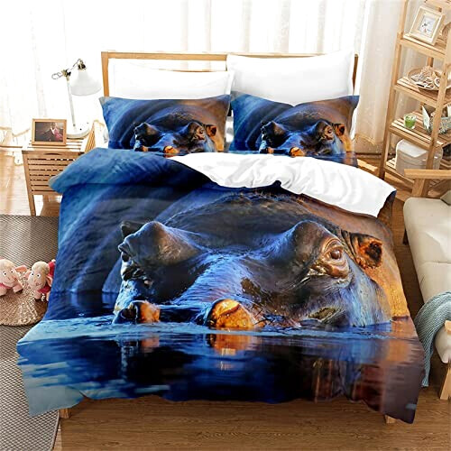 Housse de couette Hippopotame 100x135 cm