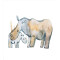 Housse de couette Hippopotame bleu gris tan et blanc 220x220 cm - miniature variant 1