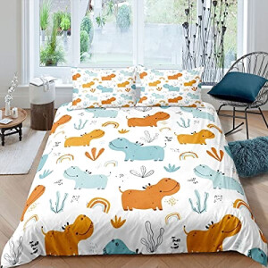 Housse de couette Hippopotame multicolore 130x200 cm 200x200 cm 220x240 cm