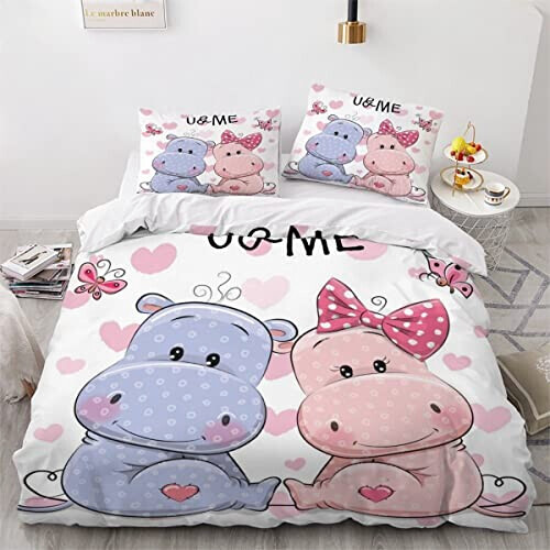Housse de couette Hippopotame couleur 140x200 cm variant 0 