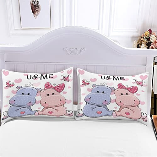 Housse de couette Hippopotame couleur 140x200 cm variant 2 