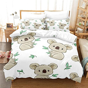 Housse de couette Koala blanc 90x190 cm