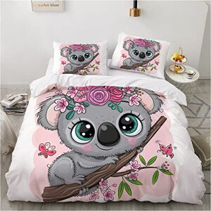 Housse de couette Koala rose 90x190 cm