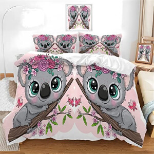 Housse de couette Koala fille 90x190 cm