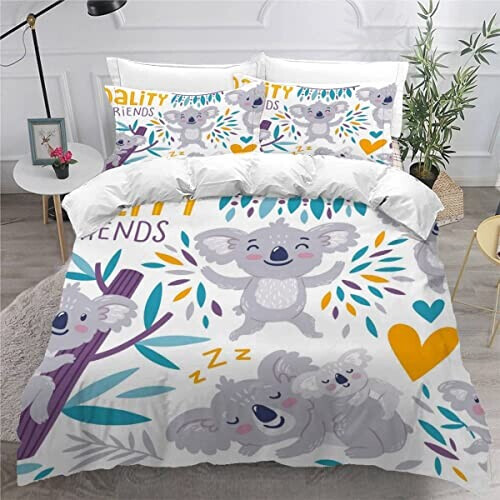Housse de couette Koala couleur 140x200 cm 200x200 cm 220x240 cm 240x260 cm
