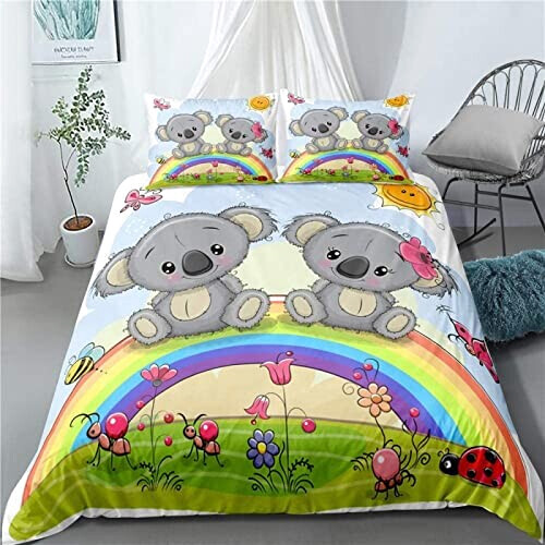 Housse de couette Koala gris 140x200 cm