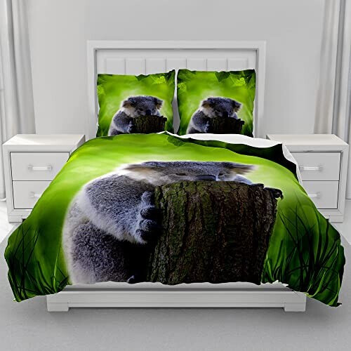 Housse de couette Koala bébé 90x190 cm 140x200 cm 200x200 cm 220x240 cm 240x260 cm