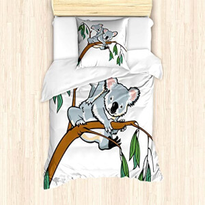 Housse de couette Koala gris brun 135x200 cm