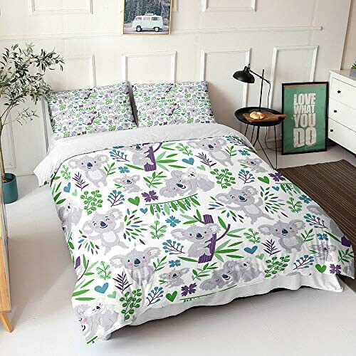 Housse de couette Koala vertes plantes 90x190 cm 140x200 cm 200x200 cm 220x240 cm 240x260 cm variant 0 
