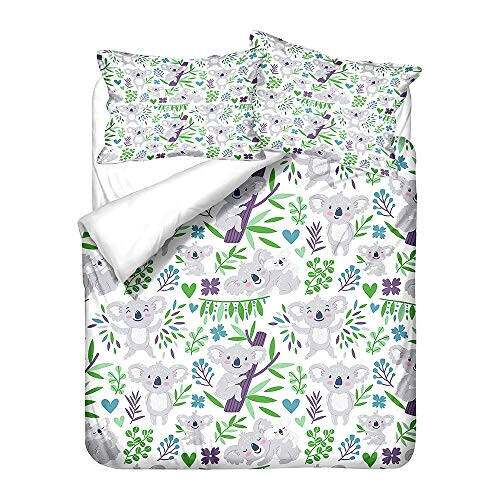Housse de couette Koala vertes plantes 90x190 cm 140x200 cm 200x200 cm 220x240 cm 240x260 cm variant 1 