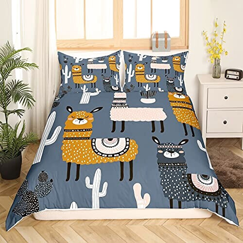 Housse de couette Lama multicolore 140x200 cm 200x200 cm 220x240 cm 240x260 cm