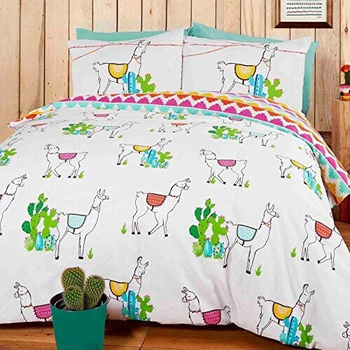 Housse de couette Lama multicolore 200x200 cm